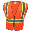 Ge Orange Safety Vest W/Contrast TRIMS - 2 POCKETS  L GV078OL